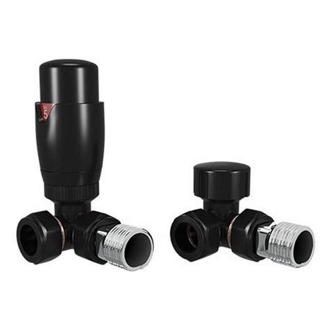 Redroom Corner Thermostatic Radiator Valve Pack Black