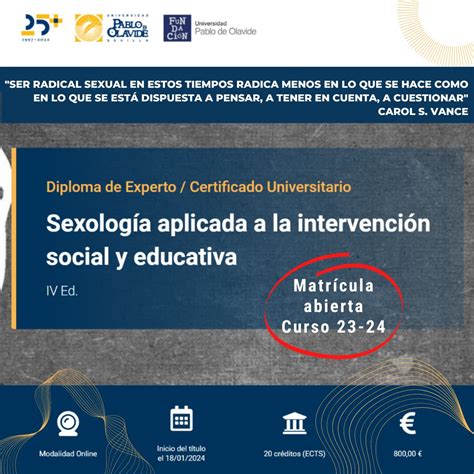 IV Edición Online del título de Experto universitario en Sexología