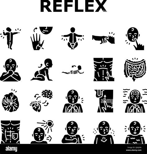 Reflex Of Human Neurology System Icons Set Vector Stock Vector Image