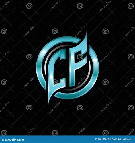 Cf Initial Monogram Logo Circle Rounded Stock Vector Illustration Of