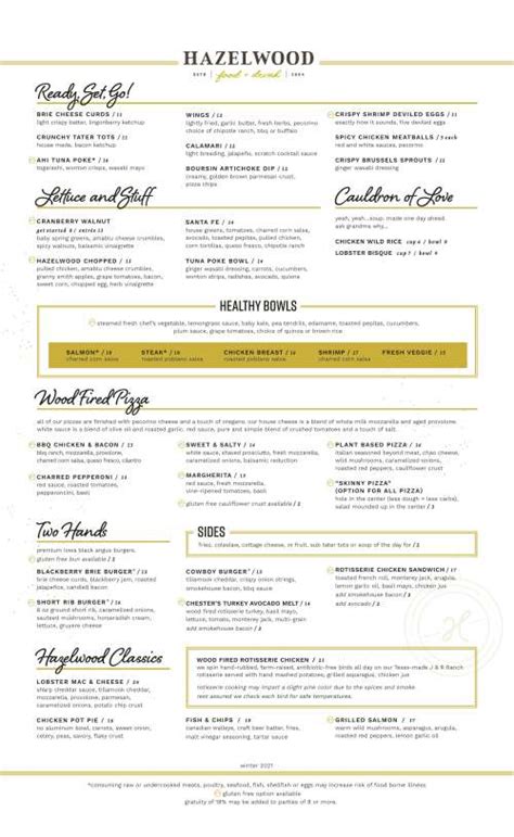 Hazelwood Food and Drink menu in Bloomington, Minnesota, USA