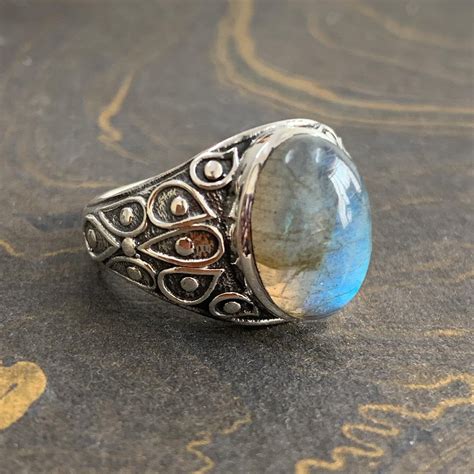 Buy Boho Statement Ring Labradorite Sterling Silver Ring Bohemian Ring