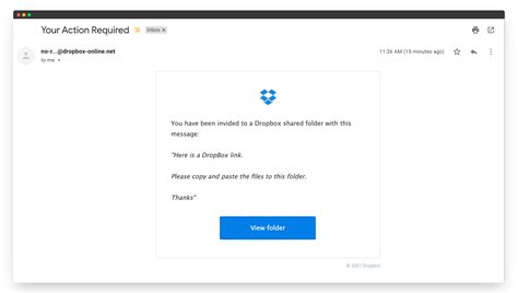 Dropbox Phishing Email Example Hook Security