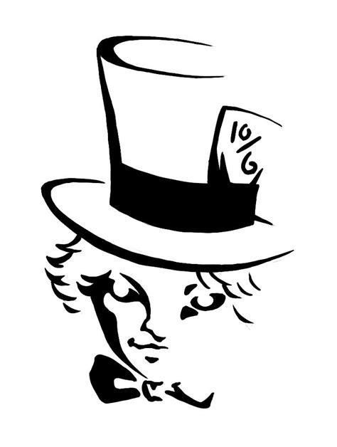 Disney Alice In Wonderland Mad Hatter Pumpkin Stencil Pumpkin