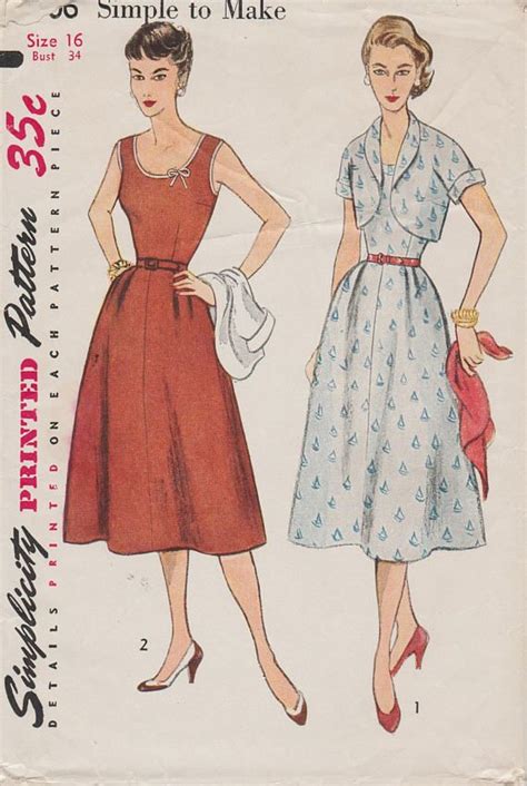 Vintage 50s Dress Sewing Pattern