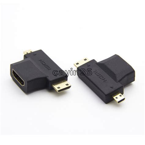 3 In 1 Hdmi Female To Mini Hdmi Male Micro Hdmi Male Adapter Connector Uk Ebay