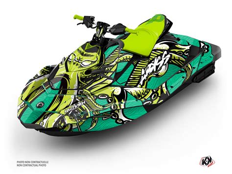 Seadoo Spark Jet Ski Abyss Full Graphic Kit Turquoise Kutvek Kit Graphik