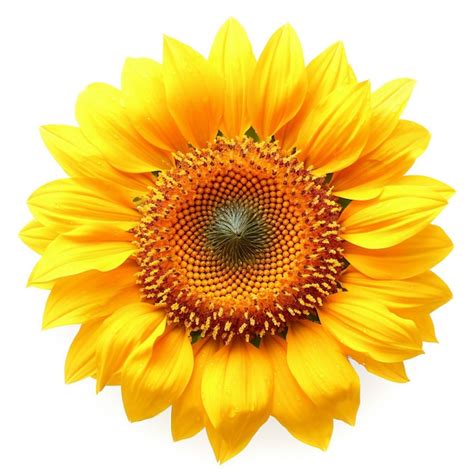 Premium AI Image Beautiful Sunflower Isolated On White Background Closeup