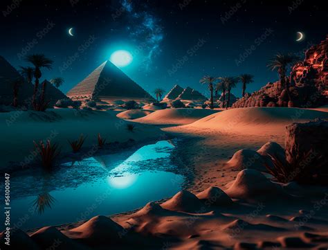 Paisaje irreal de la pirámides de Egipto "Generative AI“ Stock ...