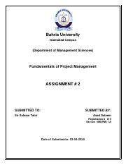 Assignment 2 Asad Saleem 015 Pdf Bahria University Islamabad Campus