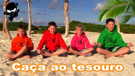 Ninja Kidz caça ao tesouro na ilha paradisíaca Aventuras divertidas