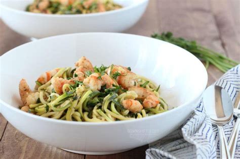 Zucchini Pasta With Lemon Garlic Shrimp Downshiftology