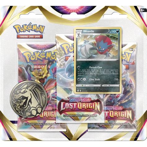 Pokemon Sword and Shield Lost Origin 3 Pack Blister - Weavile - Canada ...