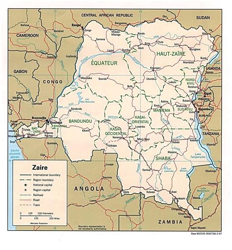 Map of zaire - Zaire africa map (Middle Africa - Africa)