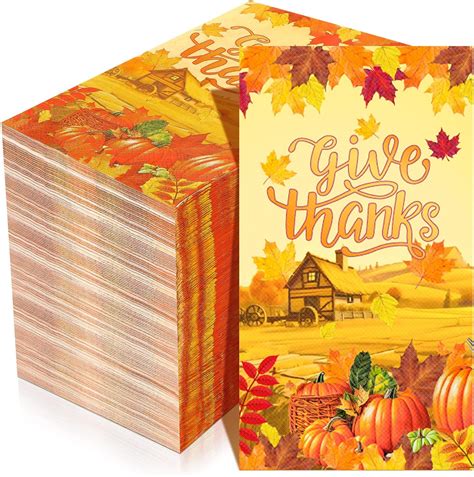 Amazon Karenhi Pieces Thanksgiving Guest Napkins Ply