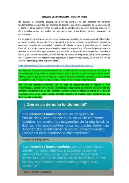 Derecho Constitucional PRIMERA PARTE Docx Edisson Jaime Aguilar Chura