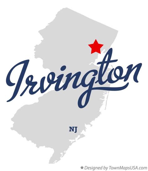 Map of Irvington, NJ, New Jersey