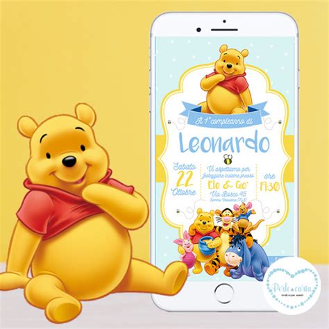 Invito Digitale Winnie The Pooh Perle Di Carta