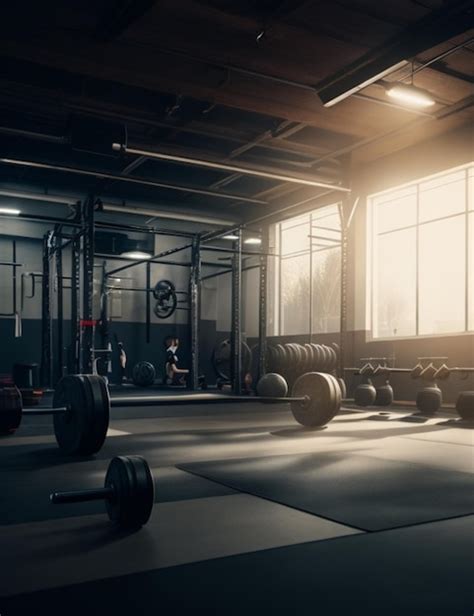 Powerful fitness gym background | Premium AI-generated image