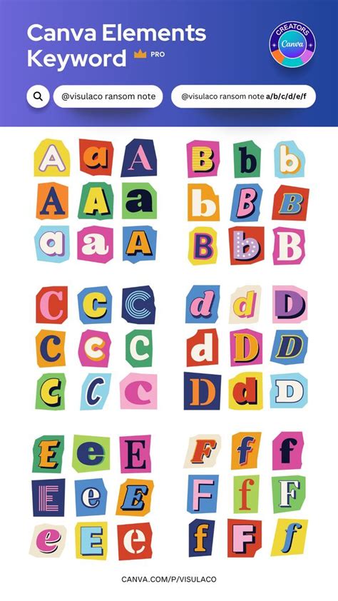 Ransom Note Letters Alphabet Canva Elements Keyword Elements Canva