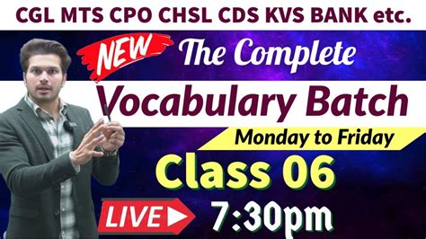 Class 06 The Complete Vocabulary Batch On YouTube By Jaideep Sir CGL