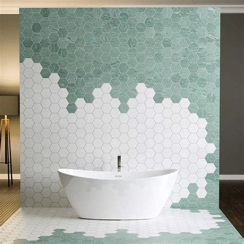 Snow White Polished Hexagon Marble Mosaic X X Marble