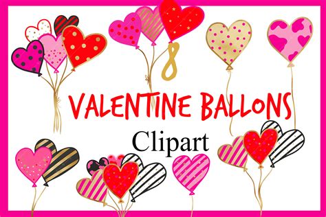 Valentine Party Balloons Clipart Graphic by GloryStarDesigns · Creative ...