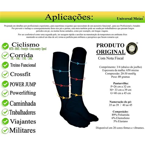 Melhor Meia De Compressão - Meia de Compressão Profissional PRETA - Média Compressão Graduada 20-30 ...