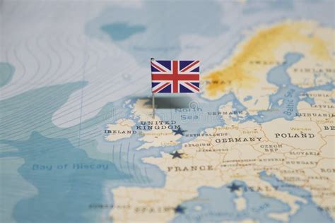 The Flag of United Kingdom, UK in the World Map Stock Photo - Image of ...