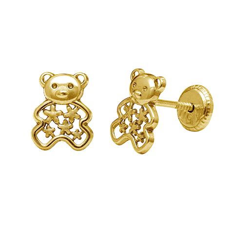 Teddy Bear Earrings In 18k Gold The Jewelry Vine