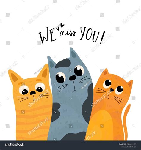 Miss You Cartoon Illustration Cute Sad Stock Vector Royalty Free