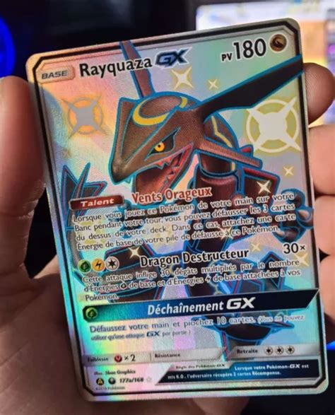 Pok Mon Carte Rayquaza Gx A Shiny Temp Te C Leste Normal Et