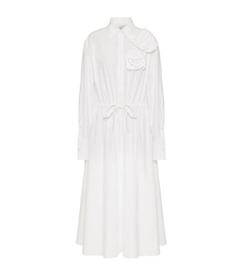 Valentino Garavani White Cotton Floral Appliqu Shirt Dress Harrods Uk