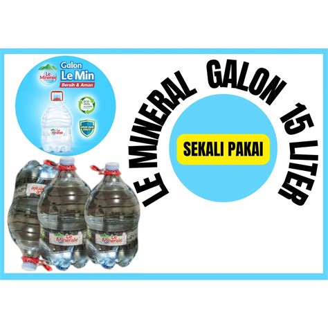 Jual Le Minerale Galon Sekali Pakai Air Mineral 15 LITER Air Galon