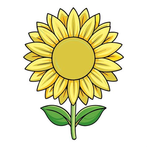 Flor De Girasol Estilo De Dibujos Animados Icon Vector Clipart