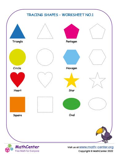 Tracing Shapes No 1 Worksheets Math Center