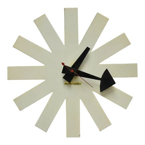 George Nelson Howard Miller Model 2213 Asterisk White Wall Clock Chairish