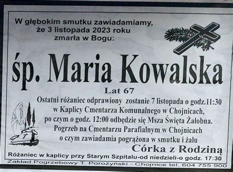 P Maria Kowalska Nekrolog