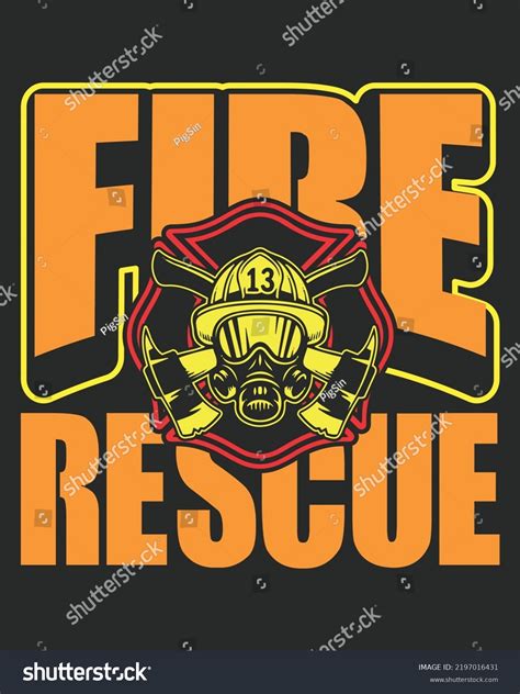 Fire Rescue Vintage Vector Illustration Fire Stock Vector (Royalty Free ...