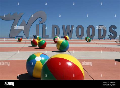 Wildwoods Welcome Sign At The Boardwalk Wildwood Nj Usa Stock Photo