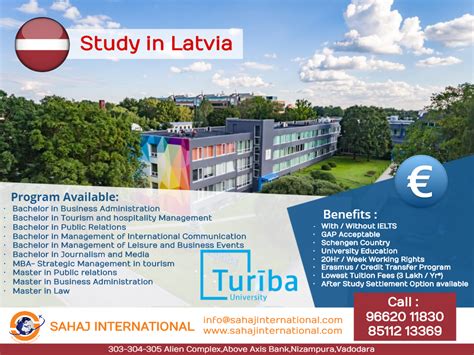 Apply in TURIBA UNIVERSITY, LATVIA - Sahaj International