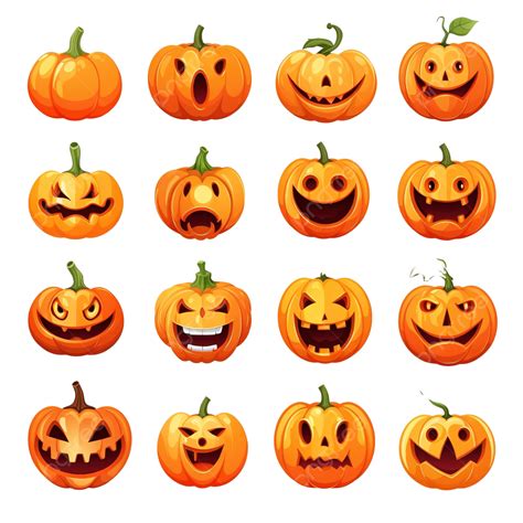 Caras Aterradoras Y Divertidas De Calabaza O Fantasma De Halloween PNG