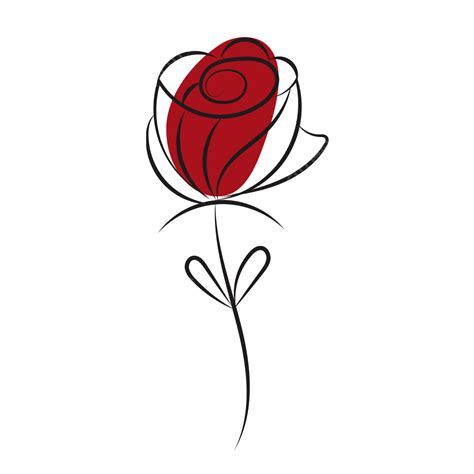 Rose Line Art Vector, Rose Liner, Rose Illustation, Rose PNG and Vector with Transparent ...