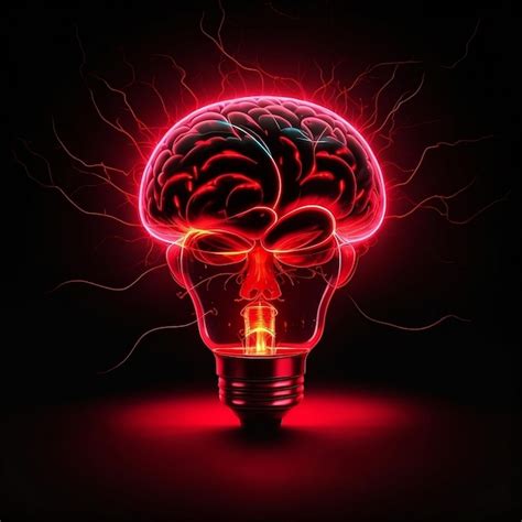 Premium AI Image A Red Light With A Brain That Says Brain On It