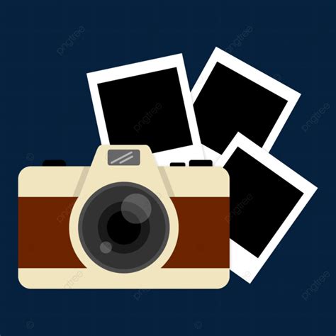 Brown Camera With Three Polatoid Photo Vector Camera Photo Polaroid