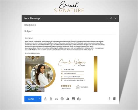 Diy Email Signature Template For Real Estate Agents Email Etsy