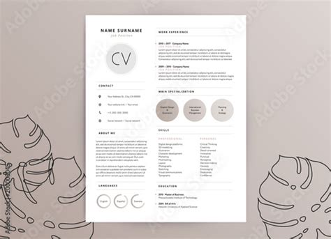 Elegant Feminine Cv Resume Template Elegant Stylish Design Beige