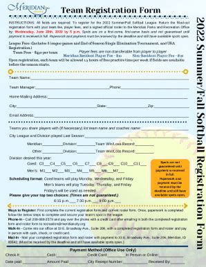 Fillable Online Meridiancity Realsocal Orgplayer Registration