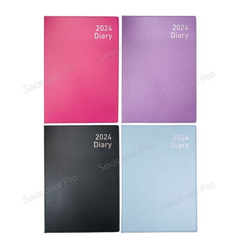 2024 A4 Planner Diary Week To View PVC Textured Soft Cover Journal