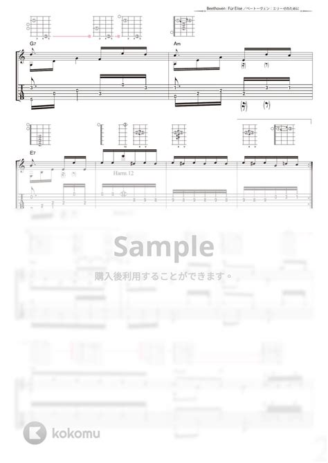 ベートーヴェン エリーゼのために ソロギター タブ 五線譜 By 南澤大介